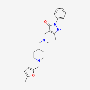 molecular formula C25H34N4O2 B4984343 1,5-dimethyl-4-{[methyl({1-[(5-methyl-2-furyl)methyl]-4-piperidinyl}methyl)amino]methyl}-2-phenyl-1,2-dihydro-3H-pyrazol-3-one 