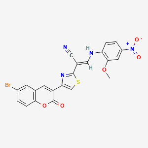 molecular formula C22H13BrN4O5S B4984354 2-[4-(6-bromo-2-oxo-2H-chromen-3-yl)-1,3-thiazol-2-yl]-3-[(2-methoxy-4-nitrophenyl)amino]acrylonitrile 