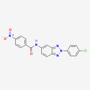 molecular formula C19H12ClN5O3 B4984359 N-[2-(4-chlorophenyl)-2H-1,2,3-benzotriazol-5-yl]-4-nitrobenzamide 