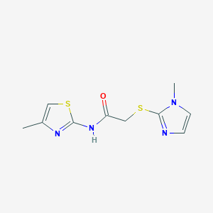 2-[(1-methyl-1H-imidazol-2-yl)sulfanyl]-N-(4-methyl-1,3-thiazol-2-yl)acetamide