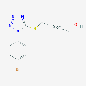 molecular formula C11H9BrN4OS B498439 4-{[1-(4-bromophenyl)-1H-tetrazol-5-yl]sulfanyl}but-2-yn-1-ol 