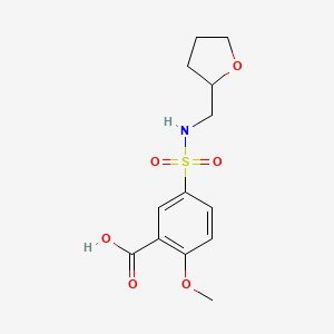 molecular formula C13H17NO6S B4984398 2-甲氧基-5-[[(四氢-2-呋喃甲基)氨基]磺酰基]苯甲酸 