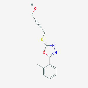 molecular formula C13H12N2O2S B498440 4-{[5-(2-Methylphenyl)-1,3,4-oxadiazol-2-yl]sulfanyl}-2-butyn-1-ol 