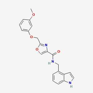 N-(1H-indol-4-ylmethyl)-2-[(3-methoxyphenoxy)methyl]-1,3-oxazole-4-carboxamide