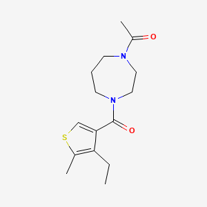molecular formula C15H22N2O2S B4984416 1-acetyl-4-[(4-ethyl-5-methyl-3-thienyl)carbonyl]-1,4-diazepane 