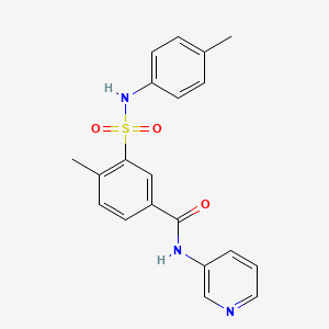 molecular formula C20H19N3O3S B4984430 4-methyl-3-{[(4-methylphenyl)amino]sulfonyl}-N-3-pyridinylbenzamide 