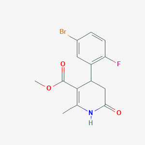 molecular formula C14H13BrFNO3 B4984464 methyl 4-(5-bromo-2-fluorophenyl)-2-methyl-6-oxo-1,4,5,6-tetrahydro-3-pyridinecarboxylate 