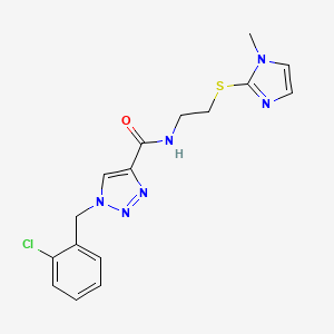 molecular formula C16H17ClN6OS B4984466 1-(2-chlorobenzyl)-N-{2-[(1-methyl-1H-imidazol-2-yl)thio]ethyl}-1H-1,2,3-triazole-4-carboxamide 