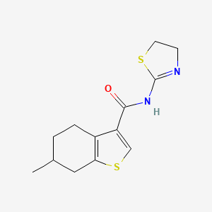 molecular formula C13H16N2OS2 B4984472 N-(4,5-dihydro-1,3-thiazol-2-yl)-6-methyl-4,5,6,7-tetrahydro-1-benzothiophene-3-carboxamide 