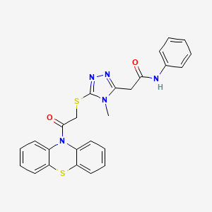 2-(4-methyl-5-{[2-oxo-2-(10H-phenothiazin-10-yl)ethyl]thio}-4H-1,2,4-triazol-3-yl)-N-phenylacetamide