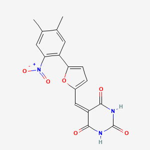 molecular formula C17H13N3O6 B4984497 5-{[5-(4,5-dimethyl-2-nitrophenyl)-2-furyl]methylene}-2,4,6(1H,3H,5H)-pyrimidinetrione 