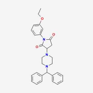 molecular formula C29H31N3O3 B4984508 3-[4-(diphenylmethyl)-1-piperazinyl]-1-(3-ethoxyphenyl)-2,5-pyrrolidinedione 