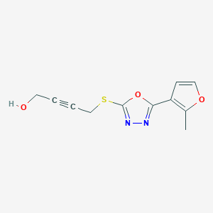 molecular formula C11H10N2O3S B498454 4-{[5-(2-Methyl-3-furyl)-1,3,4-oxadiazol-2-yl]sulfanyl}-2-butyn-1-ol CAS No. 889946-38-7