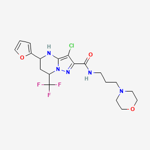 molecular formula C19H23ClF3N5O3 B4984543 3-chloro-5-(2-furyl)-N-[3-(4-morpholinyl)propyl]-7-(trifluoromethyl)-4,5,6,7-tetrahydropyrazolo[1,5-a]pyrimidine-2-carboxamide 
