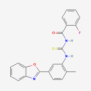 molecular formula C22H16FN3O2S B4984555 N-({[5-(1,3-benzoxazol-2-yl)-2-methylphenyl]amino}carbonothioyl)-2-fluorobenzamide 