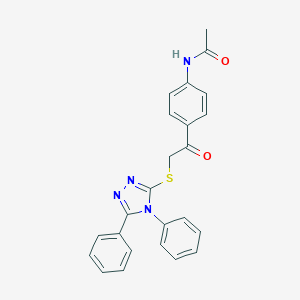 molecular formula C24H20N4O2S B498456 N-(4-{[(4,5-diphenyl-4H-1,2,4-triazol-3-yl)sulfanyl]acetyl}phenyl)acetamide 