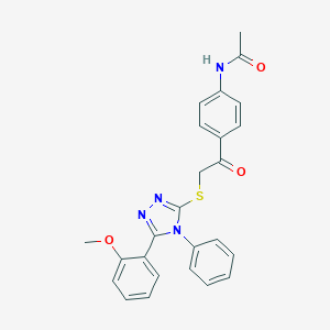 molecular formula C25H22N4O3S B498459 N-[4-[2-[[5-(2-methoxyphenyl)-4-phenyl-1,2,4-triazol-3-yl]sulfanyl]acetyl]phenyl]acetamide CAS No. 848229-39-0