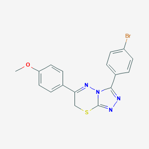 molecular formula C17H13BrN4OS B498460 3-(4-bromophenyl)-6-(4-methoxyphenyl)-7H-[1,2,4]triazolo[3,4-b][1,3,4]thiadiazine 