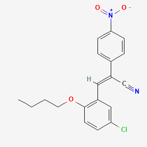 molecular formula C19H17ClN2O3 B4984603 3-(2-butoxy-5-chlorophenyl)-2-(4-nitrophenyl)acrylonitrile 