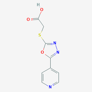 molecular formula C9H7N3O3S B498461 [(5-Pyridin-4-yl-1,3,4-oxadiazol-2-yl)thio]acetic acid 