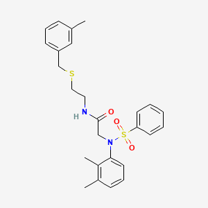 molecular formula C26H30N2O3S2 B4984624 N~2~-(2,3-dimethylphenyl)-N~1~-{2-[(3-methylbenzyl)thio]ethyl}-N~2~-(phenylsulfonyl)glycinamide 