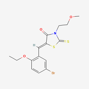 molecular formula C15H16BrNO3S2 B4984645 5-(5-bromo-2-ethoxybenzylidene)-3-(2-methoxyethyl)-2-thioxo-1,3-thiazolidin-4-one 