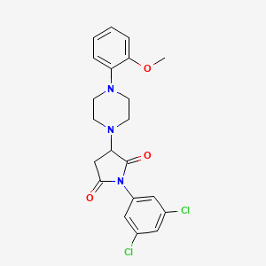 molecular formula C21H21Cl2N3O3 B4984658 1-(3,5-dichlorophenyl)-3-[4-(2-methoxyphenyl)-1-piperazinyl]-2,5-pyrrolidinedione 