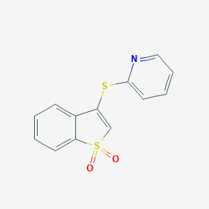molecular formula C13H9NO2S2 B498466 2-[(1,1-Dioxido-1-benzothien-3-yl)sulfanyl]pyridine 