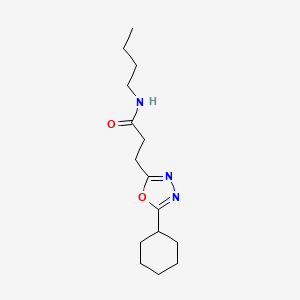 molecular formula C15H25N3O2 B4984666 N-butyl-3-(5-cyclohexyl-1,3,4-oxadiazol-2-yl)propanamide 