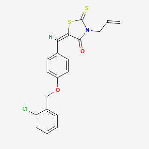 molecular formula C20H16ClNO2S2 B4984674 3-allyl-5-{4-[(2-chlorobenzyl)oxy]benzylidene}-2-thioxo-1,3-thiazolidin-4-one 