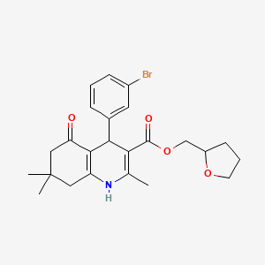 molecular formula C24H28BrNO4 B4984697 tetrahydro-2-furanylmethyl 4-(3-bromophenyl)-2,7,7-trimethyl-5-oxo-1,4,5,6,7,8-hexahydro-3-quinolinecarboxylate 