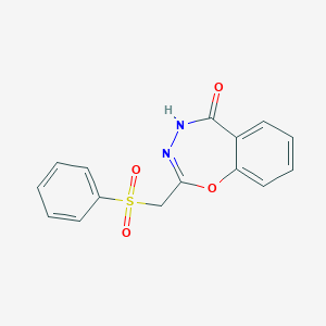 molecular formula C15H12N2O4S B498470 2-[(Phenylsulfonyl)methyl]-1,3,4-benzoxadiazepin-5-ol 