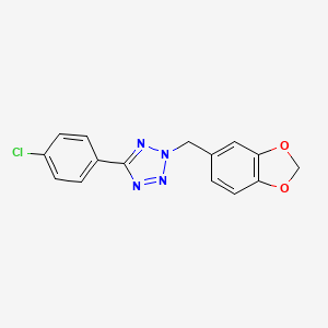 molecular formula C15H11ClN4O2 B4984703 2-(1,3-benzodioxol-5-ylmethyl)-5-(4-chlorophenyl)-2H-tetrazole 