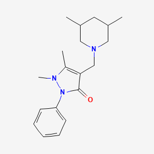 molecular formula C19H27N3O B4984708 4-[(3,5-dimethyl-1-piperidinyl)methyl]-1,5-dimethyl-2-phenyl-1,2-dihydro-3H-pyrazol-3-one 