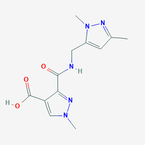 molecular formula C12H15N5O3 B4984716 3-({[(1,3-dimethyl-1H-pyrazol-5-yl)methyl]amino}carbonyl)-1-methyl-1H-pyrazole-4-carboxylic acid 