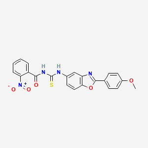 molecular formula C22H16N4O5S B4984730 N-({[2-(4-methoxyphenyl)-1,3-benzoxazol-5-yl]amino}carbonothioyl)-2-nitrobenzamide 