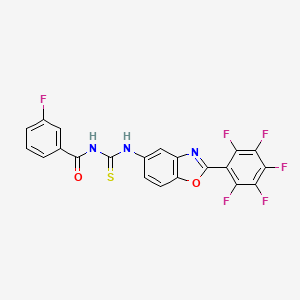 3-fluoro-N-({[2-(pentafluorophenyl)-1,3-benzoxazol-5-yl]amino}carbonothioyl)benzamide