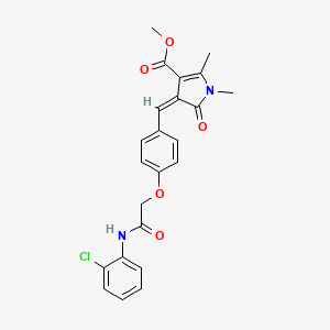 molecular formula C23H21ClN2O5 B4984736 methyl 4-(4-{2-[(2-chlorophenyl)amino]-2-oxoethoxy}benzylidene)-1,2-dimethyl-5-oxo-4,5-dihydro-1H-pyrrole-3-carboxylate 