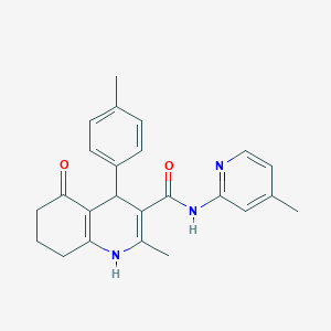 molecular formula C24H25N3O2 B4984775 2-methyl-4-(4-methylphenyl)-N-(4-methyl-2-pyridinyl)-5-oxo-1,4,5,6,7,8-hexahydro-3-quinolinecarboxamide 