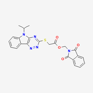 molecular formula C23H19N5O4S B4984784 (1,3-dioxo-1,3-dihydro-2H-isoindol-2-yl)methyl [(5-isopropyl-5H-[1,2,4]triazino[5,6-b]indol-3-yl)thio]acetate 
