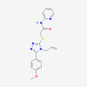 molecular formula C19H19N5O2S B498479 2-{[4-allyl-5-(4-methoxyphenyl)-4H-1,2,4-triazol-3-yl]sulfanyl}-N-(2-pyridinyl)acetamide 