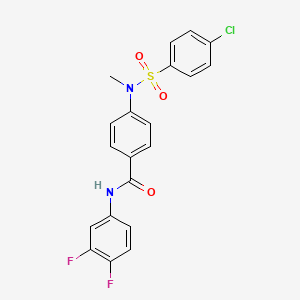 molecular formula C20H15ClF2N2O3S B4984792 4-[[(4-chlorophenyl)sulfonyl](methyl)amino]-N-(3,4-difluorophenyl)benzamide 