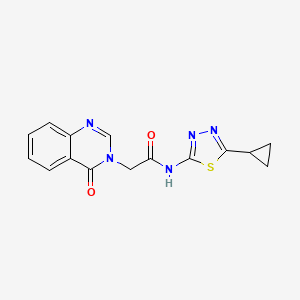 molecular formula C15H13N5O2S B4984798 N-(5-cyclopropyl-1,3,4-thiadiazol-2-yl)-2-(4-oxo-3(4H)-quinazolinyl)acetamide 