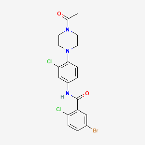 molecular formula C19H18BrCl2N3O2 B4984805 N-[4-(4-acetyl-1-piperazinyl)-3-chlorophenyl]-5-bromo-2-chlorobenzamide 