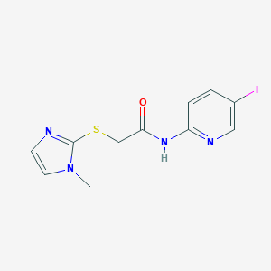 molecular formula C11H11IN4OS B498481 N-(5-iodo-2-pyridinyl)-2-[(1-methyl-1H-imidazol-2-yl)sulfanyl]acetamide 