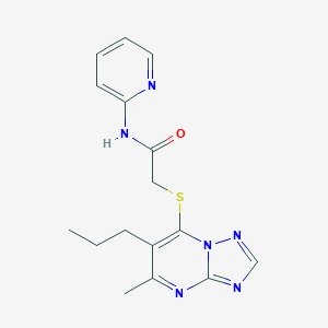 molecular formula C16H18N6OS B498484 2-[(5-methyl-6-propyl[1,2,4]triazolo[1,5-a]pyrimidin-7-yl)sulfanyl]-N-(2-pyridinyl)acetamide CAS No. 914351-53-4
