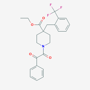 molecular formula C24H24F3NO4 B4984842 ethyl 1-[oxo(phenyl)acetyl]-4-[2-(trifluoromethyl)benzyl]-4-piperidinecarboxylate 