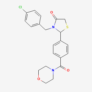 molecular formula C21H21ClN2O3S B4984850 3-(4-chlorobenzyl)-2-[4-(4-morpholinylcarbonyl)phenyl]-1,3-thiazolidin-4-one 