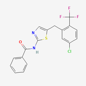 molecular formula C18H12ClF3N2OS B4984864 N-{5-[5-chloro-2-(trifluoromethyl)benzyl]-1,3-thiazol-2-yl}benzamide 
