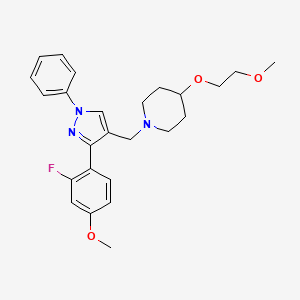 molecular formula C25H30FN3O3 B4984890 1-{[3-(2-fluoro-4-methoxyphenyl)-1-phenyl-1H-pyrazol-4-yl]methyl}-4-(2-methoxyethoxy)piperidine 